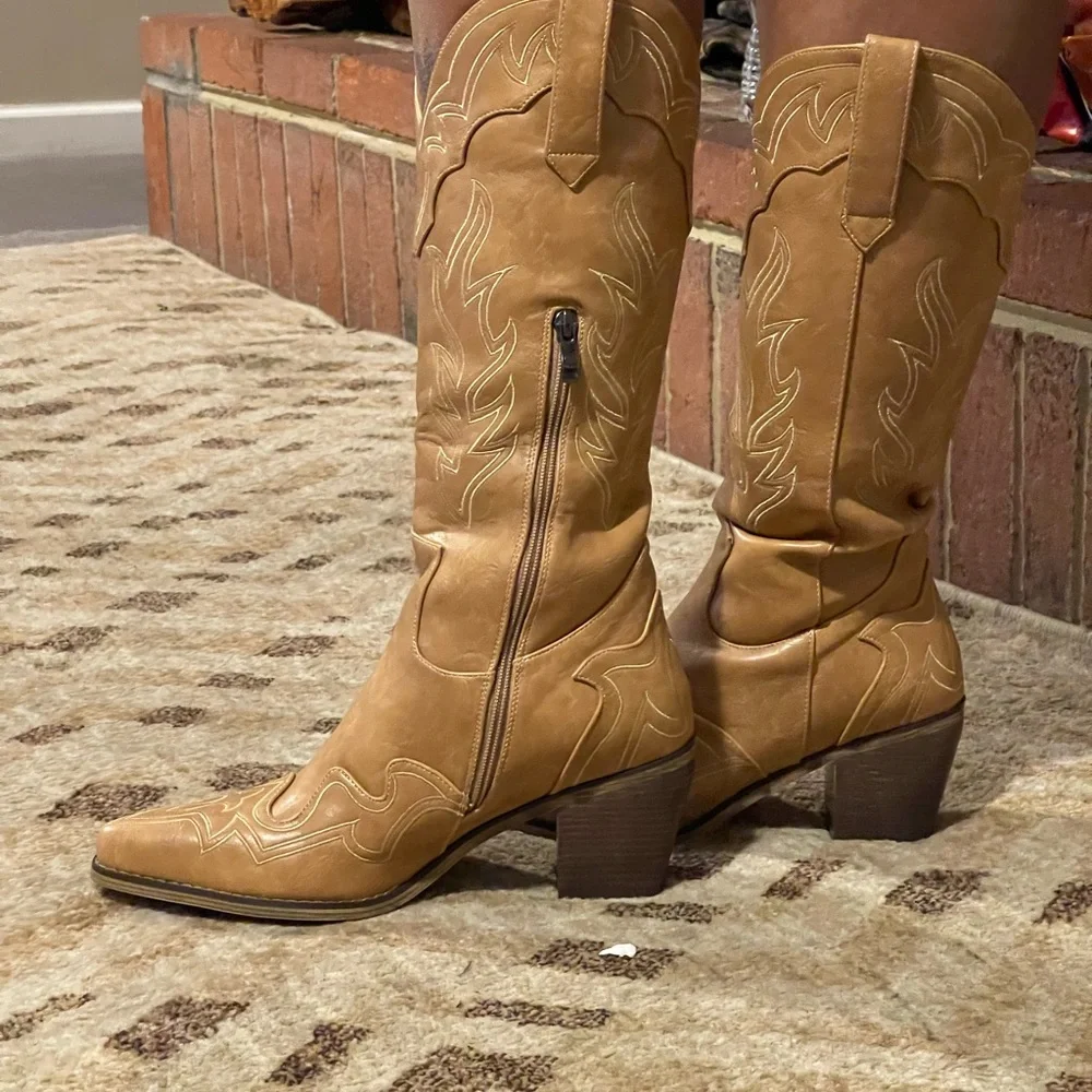 New Cowgirl Boots Tan  size 10 - Picture 9 of 15